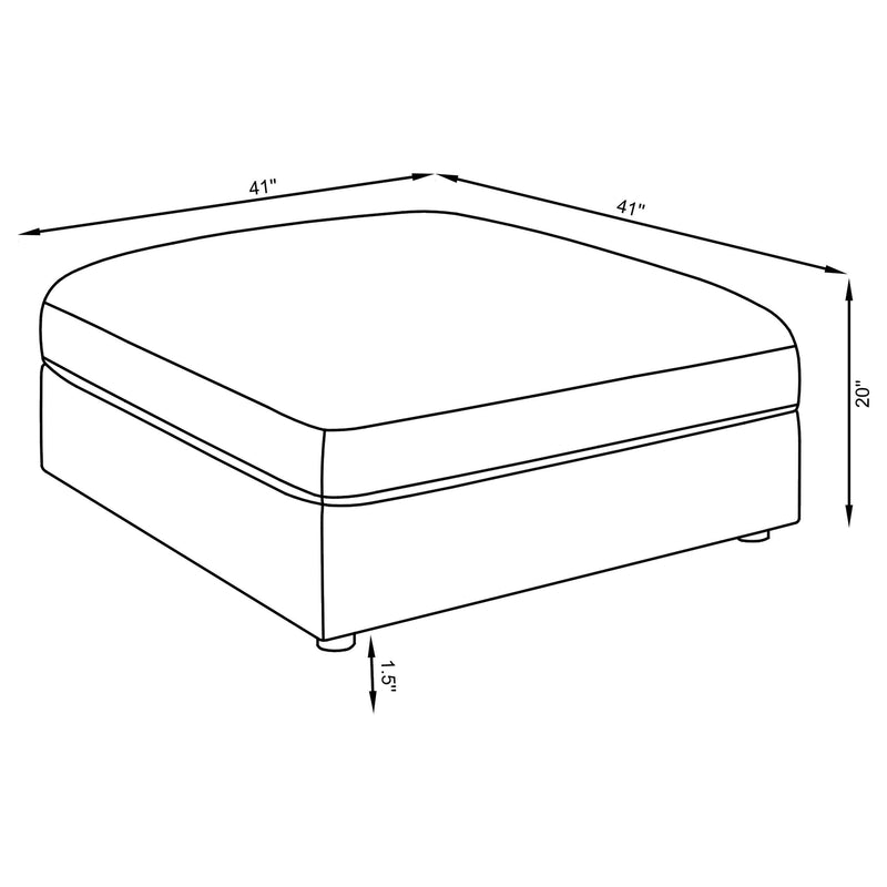 Serene Square Upholstered Ottoman Charcoal - 551326