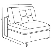 Serene Upholstered Armless Chair Beige - 551321