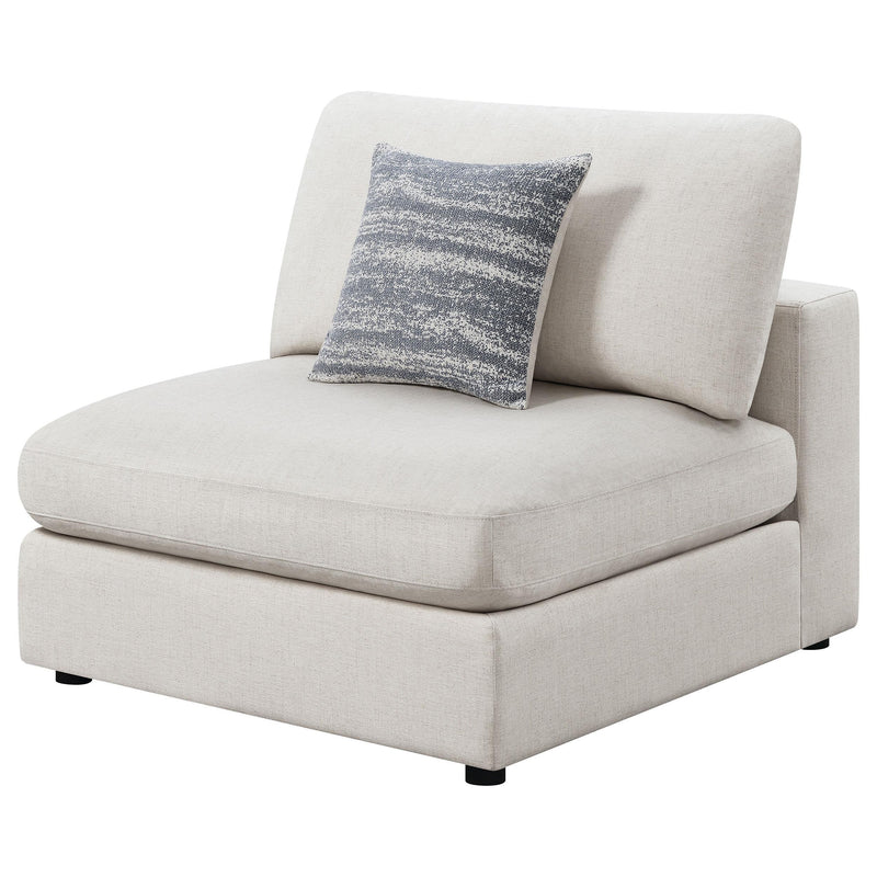 Serene Upholstered Armless Chair Beige - 551321