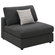 Serene Upholstered Armless Chair Charcoal - 551324