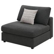 Serene Upholstered Armless Chair Charcoal - 551324