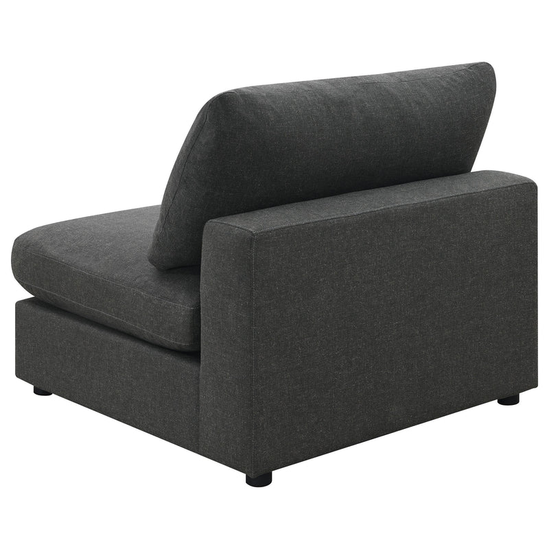 Serene Upholstered Armless Chair Charcoal - 551324