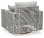 Seton Creek 2 Outdoor Lounge Chairs with End Table in Gray from Ashley - DMV Furniture