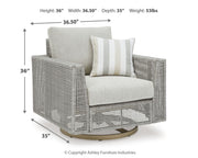Seton Creek Outdoor Lounge Chair and Ottoman in Gray from Ashley - DMV Furniture