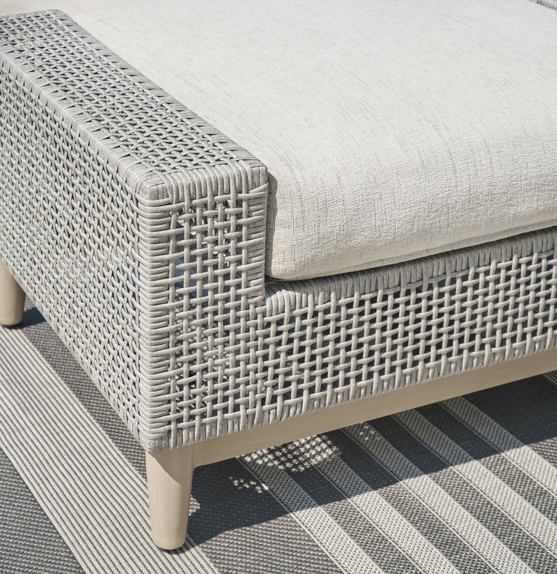 Seton Creek Outdoor Lounge Chair and Ottoman in Gray from Ashley - DMV Furniture
