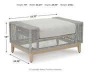 Seton Creek Outdoor Lounge Chair and Ottoman in Gray from Ashley - DMV Furniture