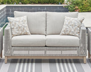 Seton Creek Outdoor Sofa and Loveseat in Gray from Ashley - DMV Furniture