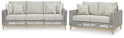 Seton Creek Outdoor Sofa and Loveseat in Gray from Ashley - DMV Furniture