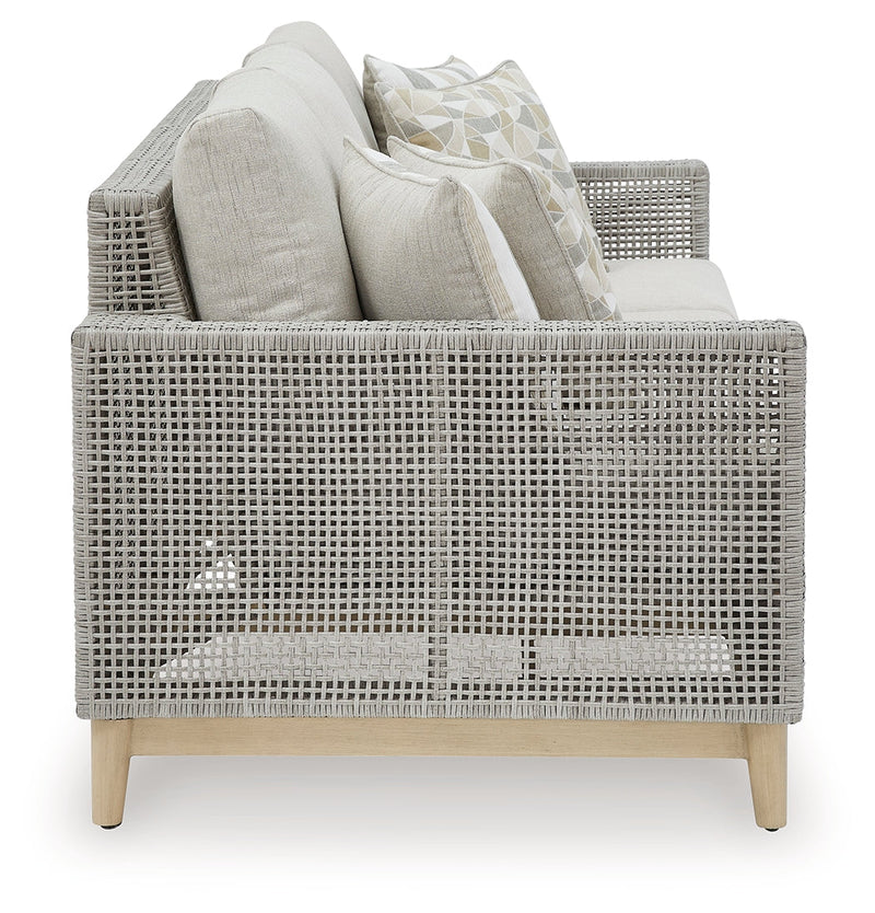 Seton Creek Outdoor Sofa and Loveseat in Gray from Ashley - DMV Furniture