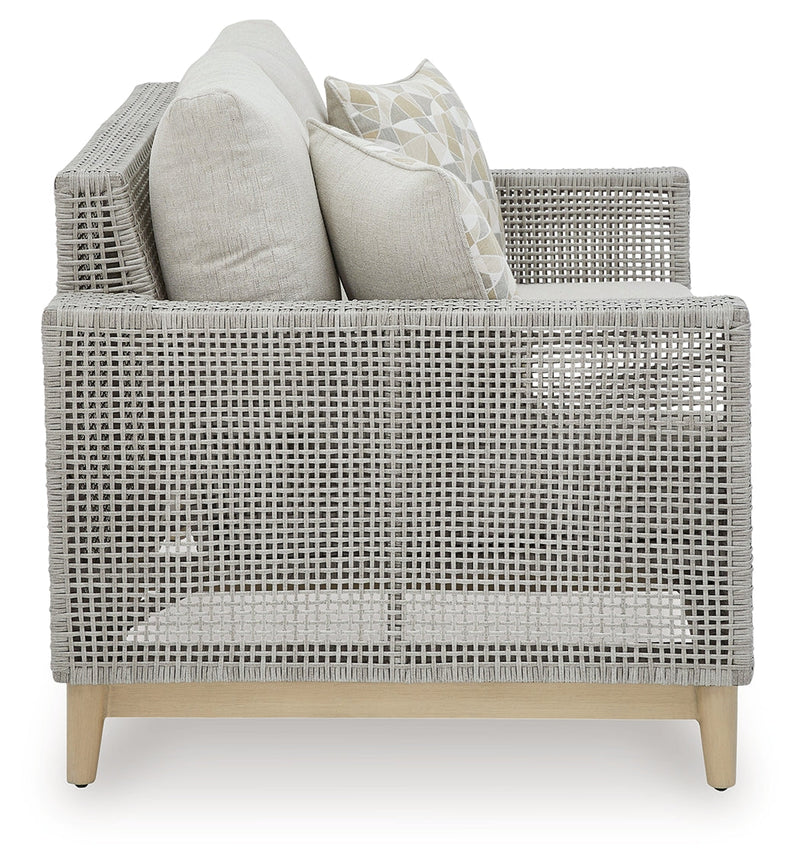 Seton Creek Outdoor Sofa and Loveseat in Gray from Ashley - DMV Furniture