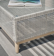 Seton Creek Outdoor Sofa and Loveseat with Coffee Table in Gray from Ashley - DMV Furniture