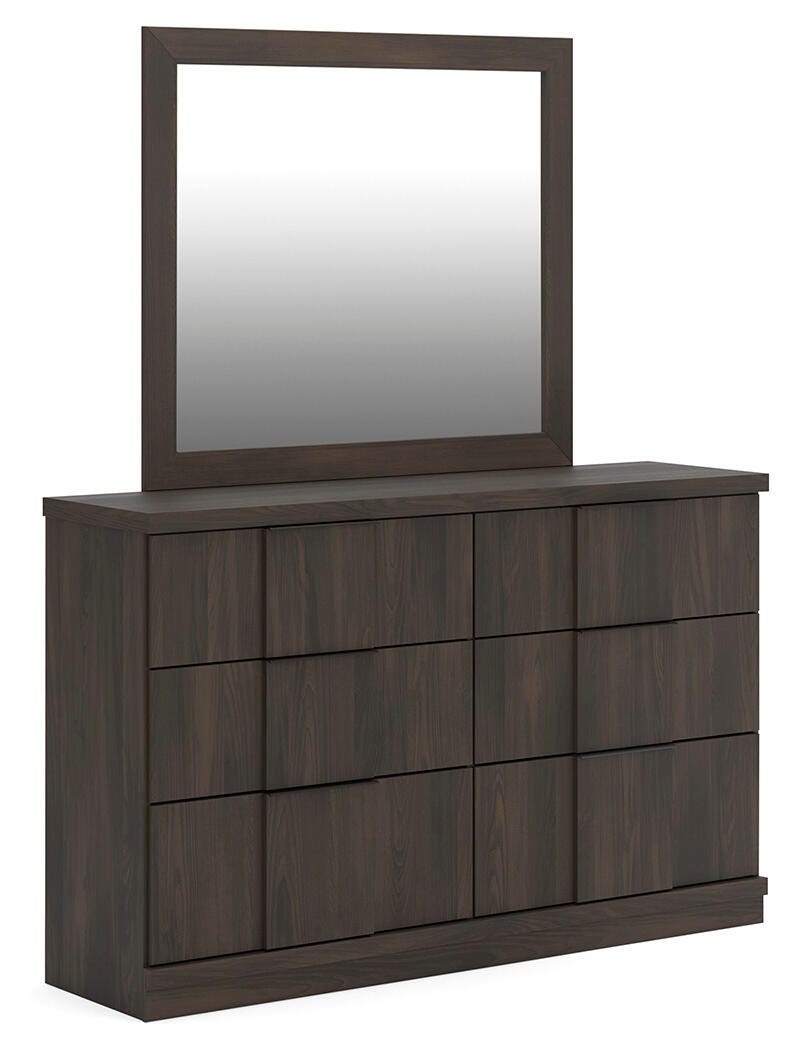 Shaehartin Dark Brown Dresser and Mirror - PCB3167B1