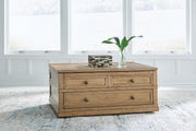 Sharlance Coffee Table with 2 End Tables in Light Brown - PKG022053