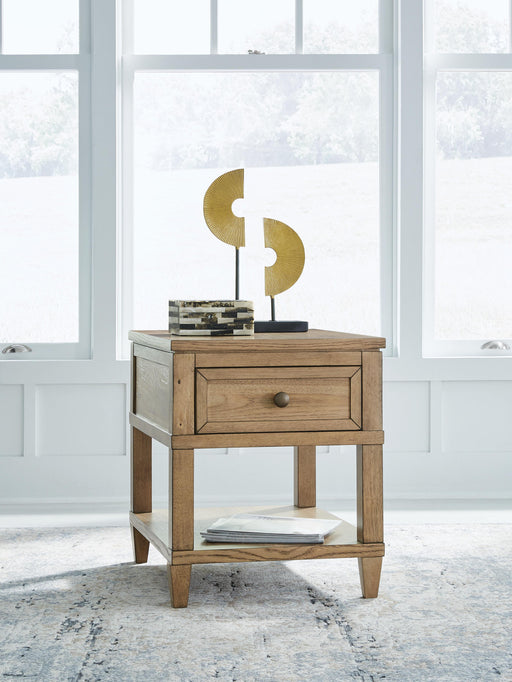 Sharlance Light Brown End Table - T655-3