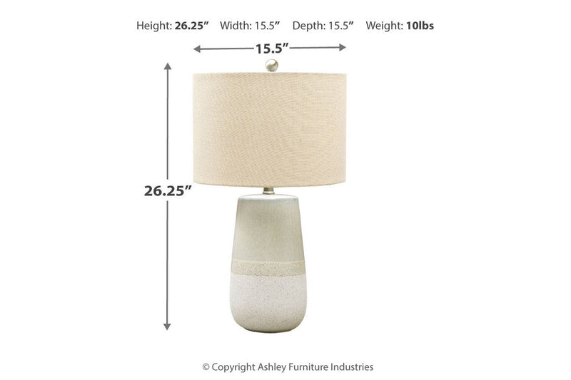 Shavon Beige/White Table Lamp - DMV FurnitureTable Lamp