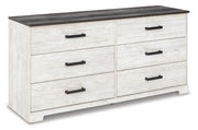 Shawburn Full Platform Bed with Dresser and 2 Nightstands in Whitewash - PKG009349