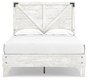 Shawburn Full Platform Bed with Dresser, Chest and 2 Nightstands in White/Dark Charcoal Gray - PKG016227