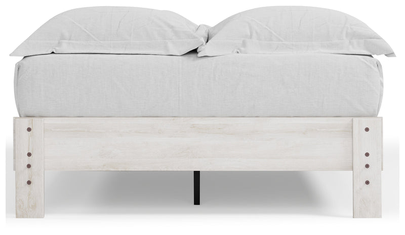 Shawburn Full Platform Bed with Dresser, Chest and 2 Nightstands in Whitewash - PKG016223