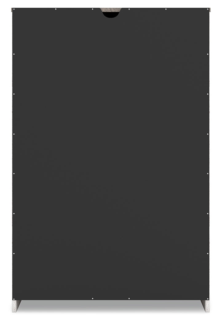 Shawburn Full Platform Bed with Dresser, Chest and Nightstand in White/Dark Charcoal Gray - PKG016234