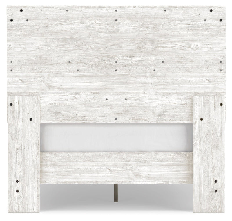 Shawburn Full Platform Bed with Dresser, Chest and Nightstand in White/Dark Charcoal Gray - PKG016234