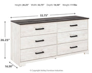 Shawburn Full Platform Bed with Dresser in Whitewash - PKG009348