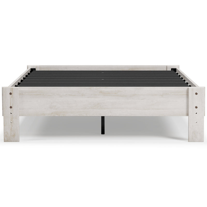 Shawburn Full Platform Bed with Mattress in Whitewash - PKG018353