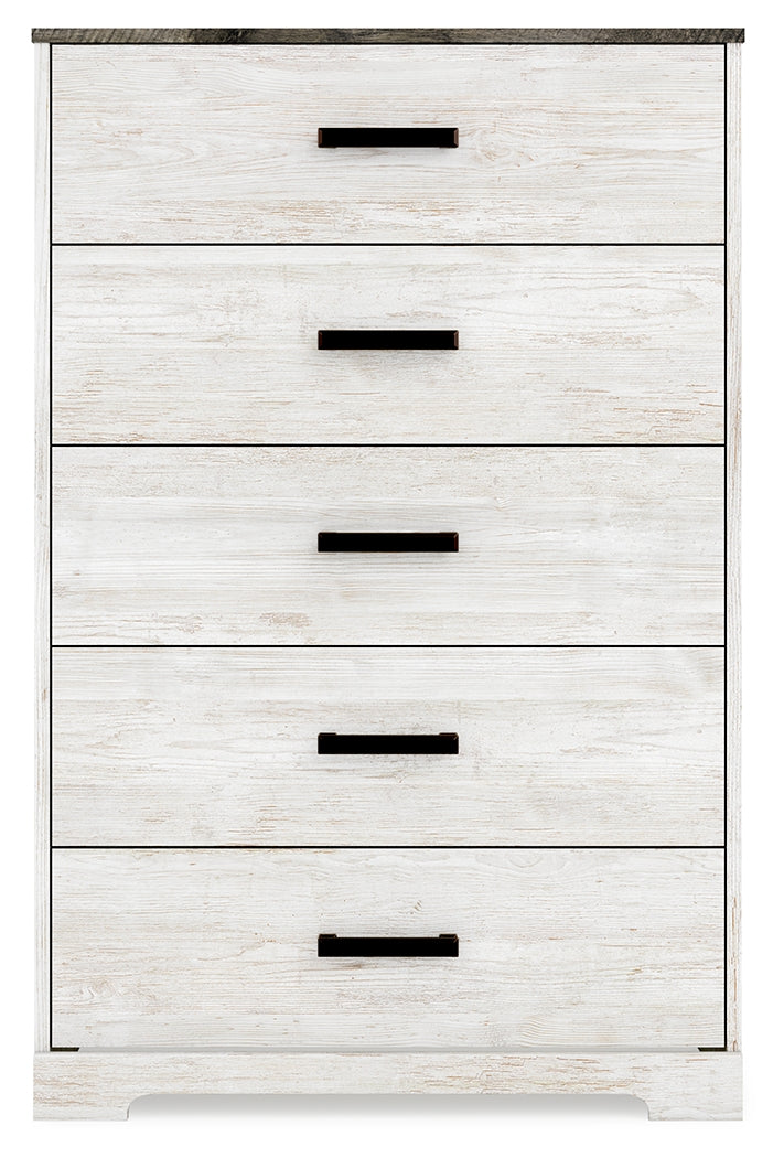Shawburn Whitewash and Charcoal Gray Platform Bedroom Set from Ashley - DMV Furniture
