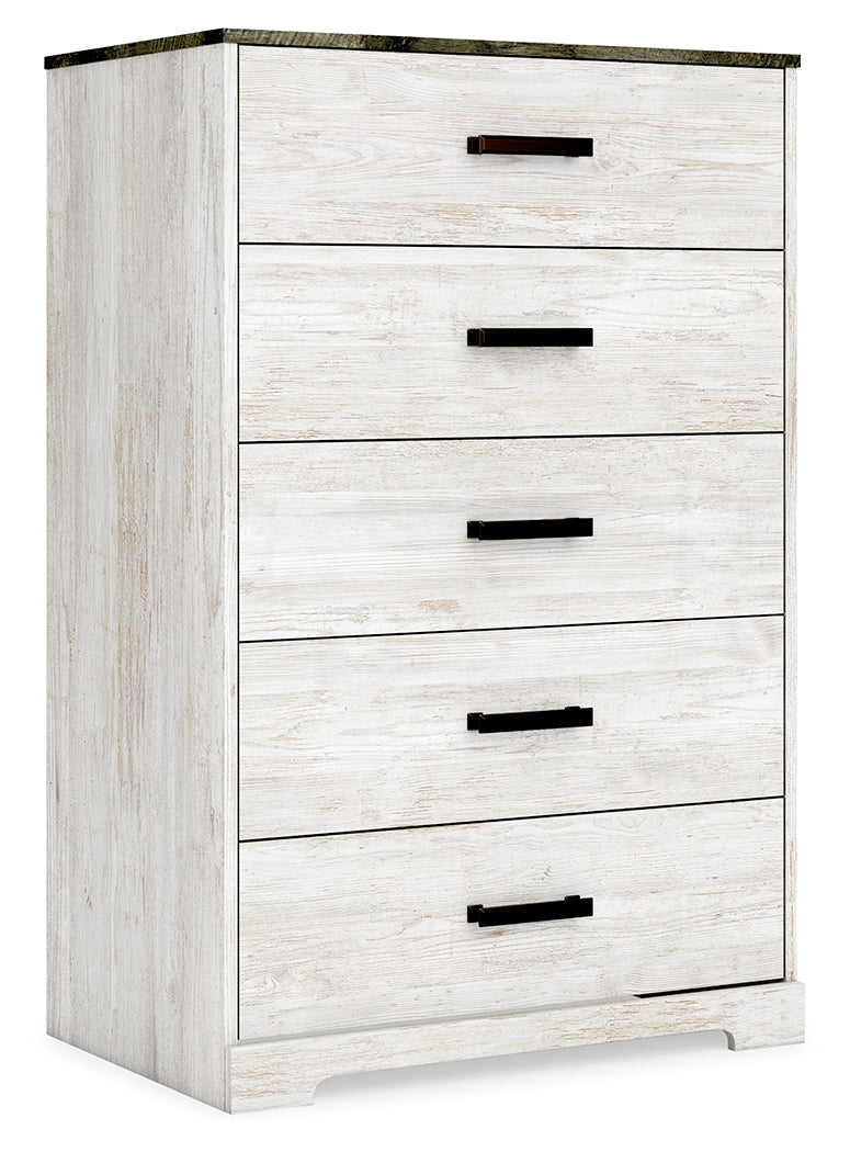 Shawburn Whitewash and Charcoal Gray Platform Bedroom Set from Ashley - DMV Furniture