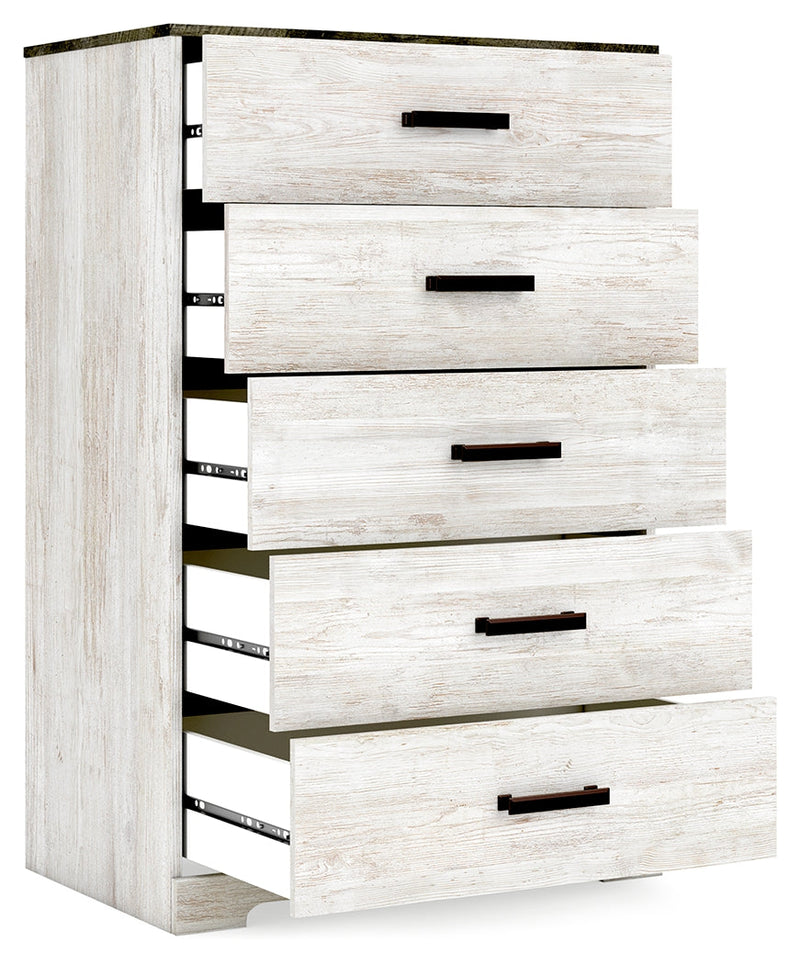 Shawburn Whitewash and Charcoal Gray Platform Bedroom Set from Ashley - DMV Furniture