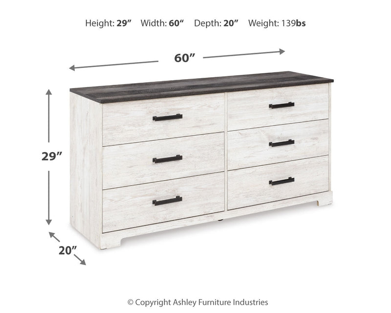 Shawburn Whitewash and Charcoal Gray Platform Bedroom Set from Ashley - DMV Furniture