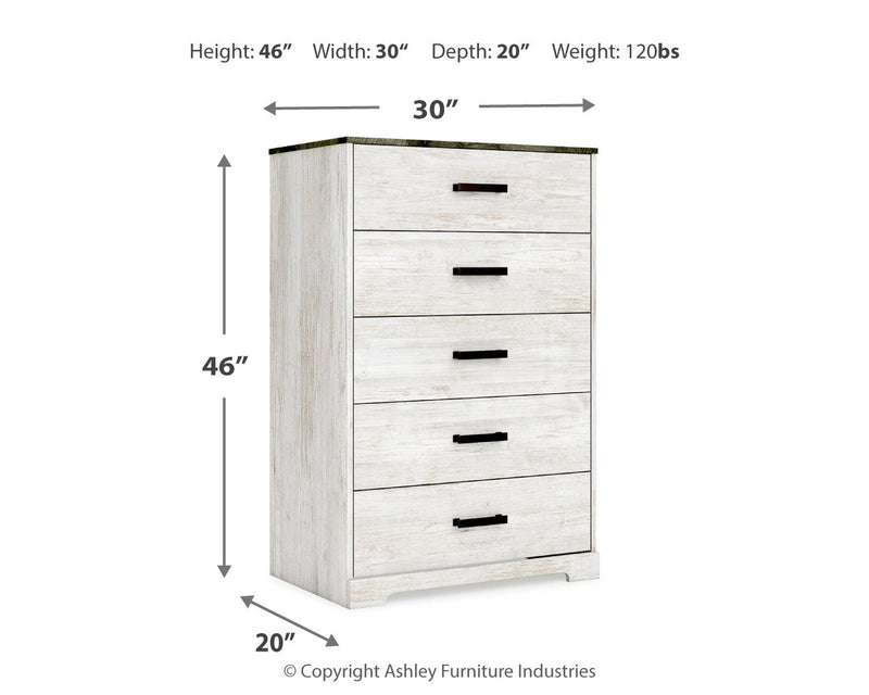 Shawburn Whitewash and Charcoal Gray Platform Bedroom Set from Ashley - DMV Furniture