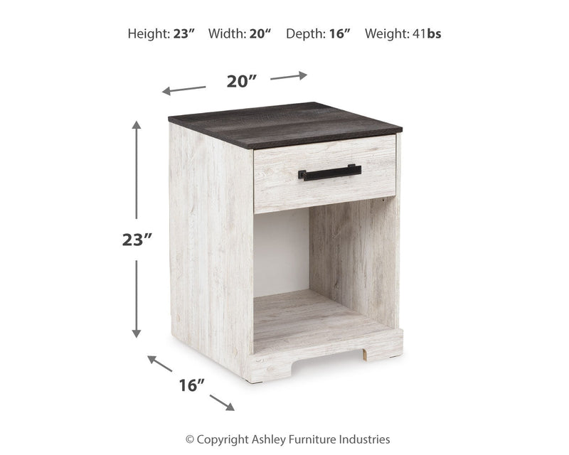 Shawburn Whitewash and Charcoal Gray Platform Bedroom Set from Ashley - DMV Furniture