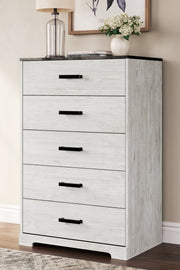 Shawburn Whitewash and Charcoal Gray Platform Bedroom Set from Ashley - DMV Furniture