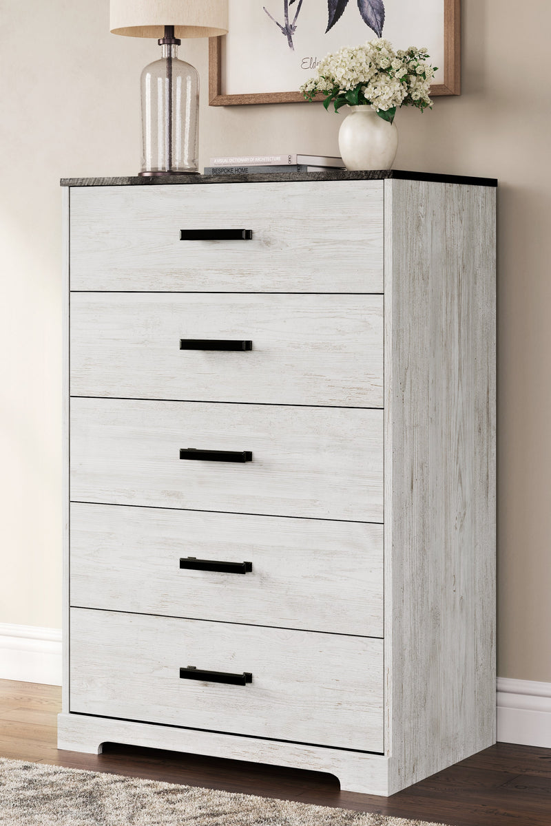 Shawburn Whitewash and Charcoal Gray Platform Bedroom Set from Ashley - DMV Furniture