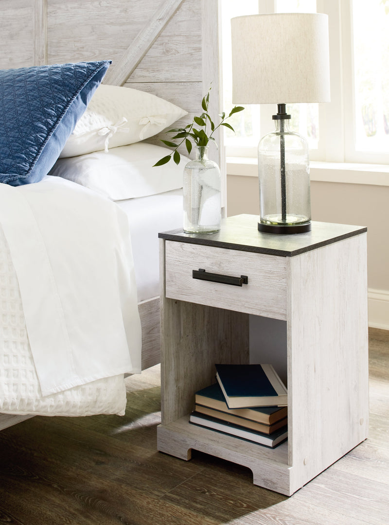 Shawburn Whitewash and Charcoal Gray Platform Bedroom Set from Ashley - DMV Furniture