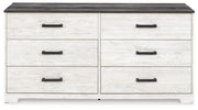 Shawburn Queen Platform Bed with Dresser in Whitewash - PKG016188