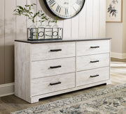 Shawburn Queen Platform Bed with Dresser in Whitewash - PKG016188