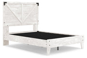 Shawburn White/Dark Charcoal Gray Full Crossbuck Panel Platform Bed - DMV FurnitureFull Bed