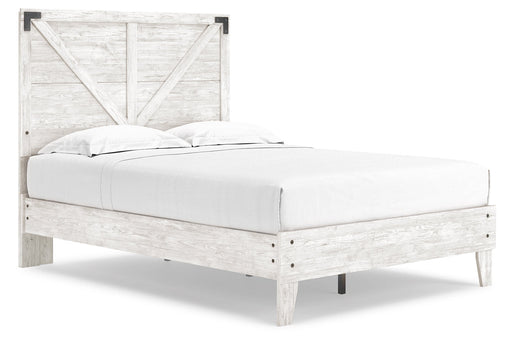 Shawburn White/Dark Charcoal Gray Full Crossbuck Panel Platform Bed - DMV FurnitureFull Bed