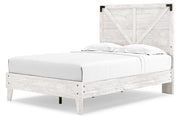 Shawburn White/Dark Charcoal Gray Full Crossbuck Panel Platform Bed - DMV FurnitureFull Bed
