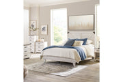 Shawburn White/Dark Charcoal Gray Queen Crossbuck Panel Platform Bed - DMV FurnitureQueen Bed