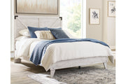 Shawburn White/Dark Charcoal Gray Queen Crossbuck Panel Platform Bed - DMV FurnitureQueen Bed