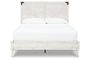Shawburn White/Dark Charcoal Gray Queen Crossbuck Panel Platform Bed - DMV FurnitureQueen Bed