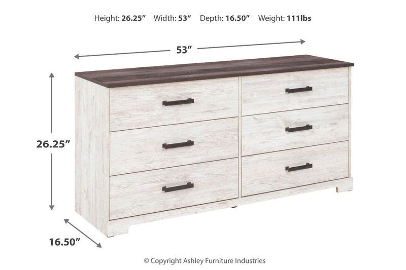 Shawburn Whitewash/Charcoal Gray Dresser - EB4121-131 - DMV Furniture