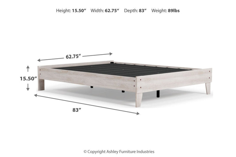 Shawburn Whitewash Queen Platform Bed - DMV FurnitureQueen Bed