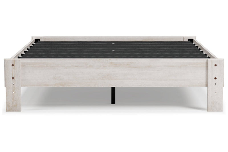 Shawburn Whitewash Queen Platform Bed - DMV FurnitureQueen Bed