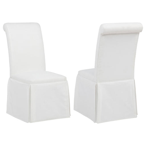 Shawna Upholstered Skirted Side Chair White (Set of 2) - 193912WHT