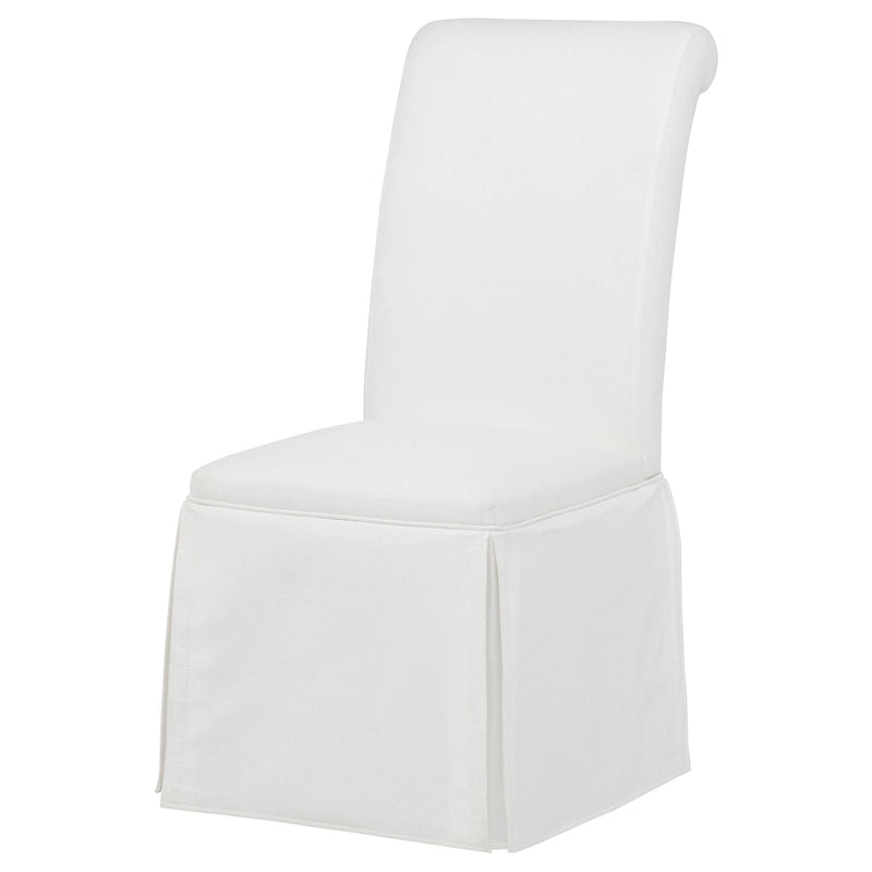 Shawna Upholstered Skirted Side Chair White (Set of 2) - 193912WHT