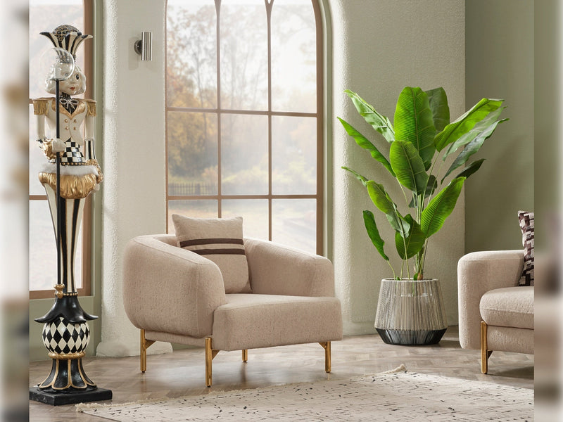 Shelby 3-pieces (Sofa & 2 Chair) Livingroom Set Beige in Beige - 101-SHE-ORK-311