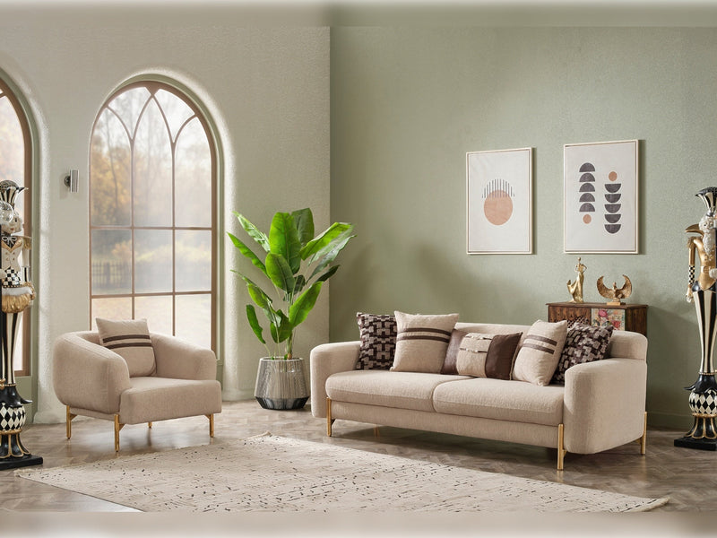 Shelby 3-pieces (Sofa & 2 Chair) Livingroom Set Beige in Beige - 101-SHE-ORK-311